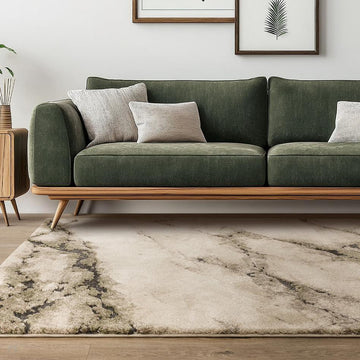 Mirage Mineral Modern Abstract Soft Hi-Lo Textured High-Density Pile Cream/Olive Green/Taupe/Charcoal Rug-Asiatic Carpets-Rug Love - The Most Loved Rug Store